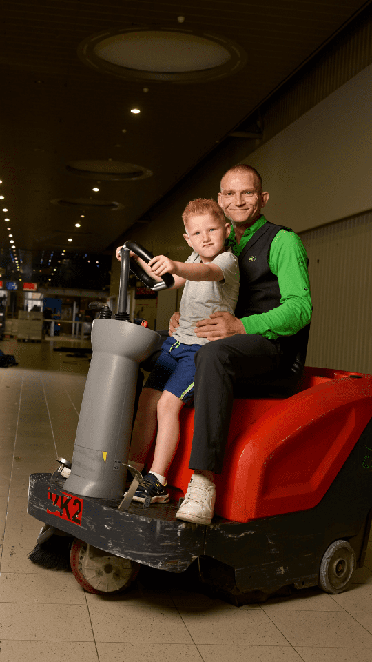 Jessy & papa Dennis van schoonmaakbedrijf CSU bij de RAI.